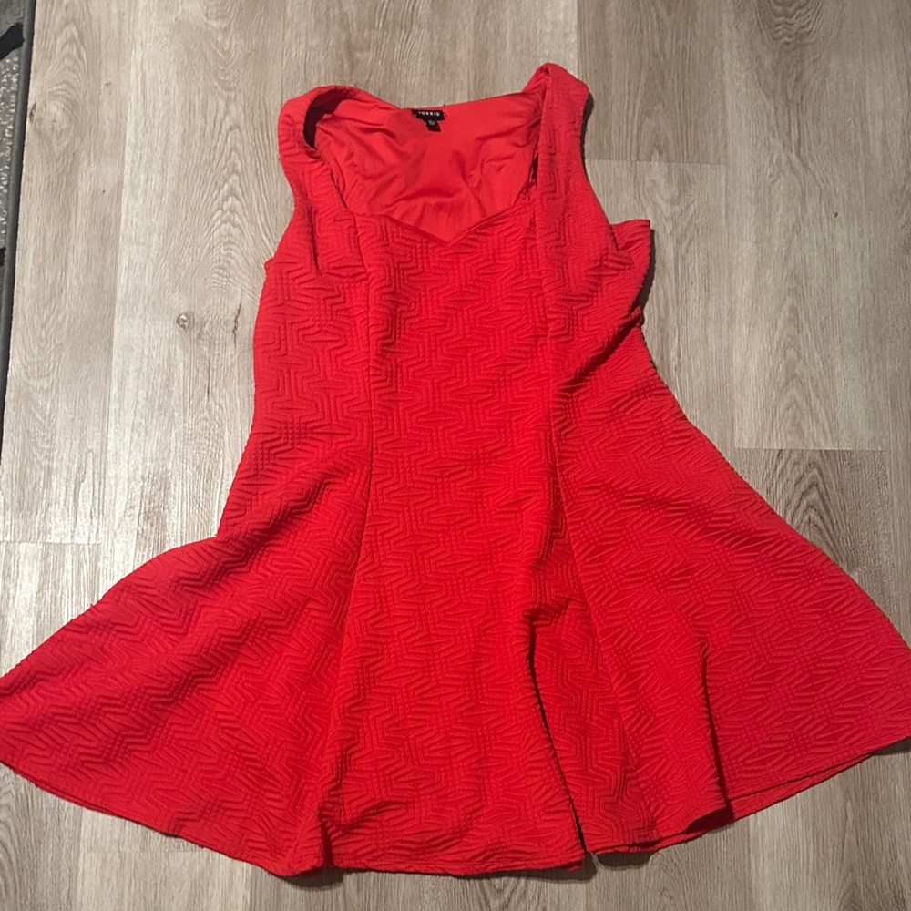 Torrid Vibrant Red Textured Mini Dress